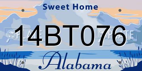 14BT076 Alabama License Plate