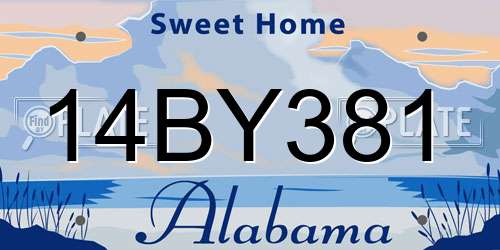 14BY381 Alabama License Plate