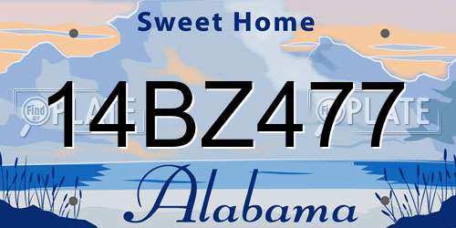 14BZ477 Alabama License Plate