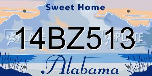 14BZ513 Alabama License Plate
