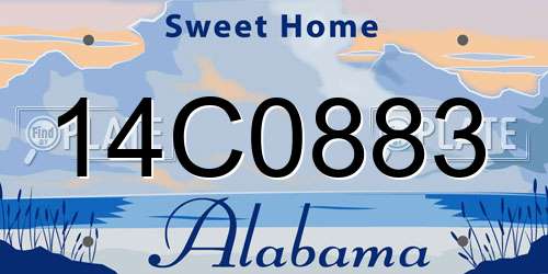 14C0883 Alabama License Plate