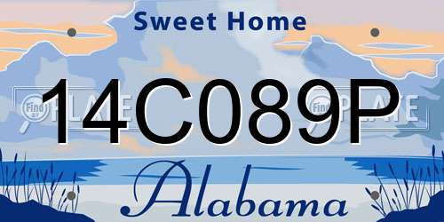 14C089P Alabama License Plate
