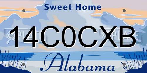 14C0CXB Alabama License Plate