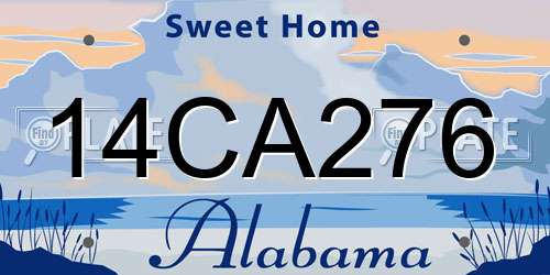 14CA276 Alabama License Plate