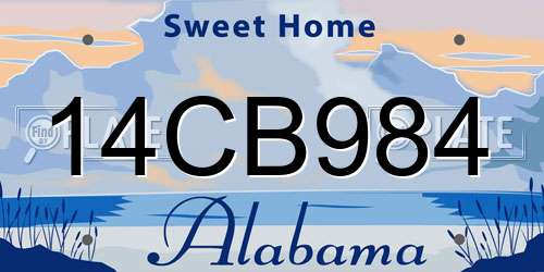 14CB984 Alabama License Plate