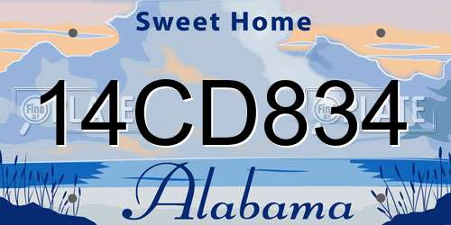 14CD834 Alabama License Plate