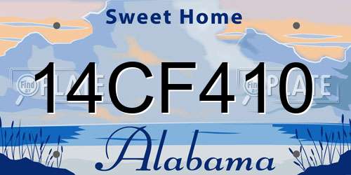 14CF410 Alabama License Plate