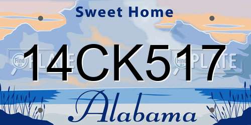 14CK517 Alabama License Plate