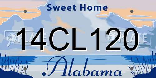 14CL120 Alabama License Plate
