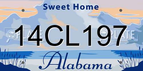 14CL197 Alabama License Plate
