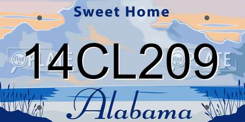 14CL209 Alabama License Plate