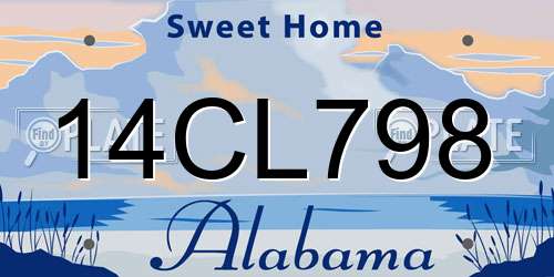 14CL798 Alabama License Plate