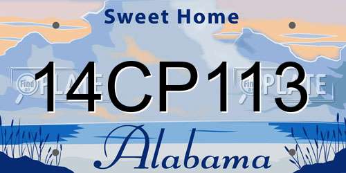 14CP113 Alabama License Plate