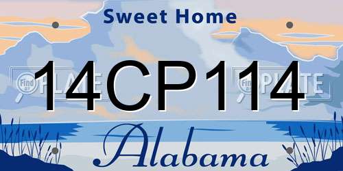 14CP114 Alabama License Plate
