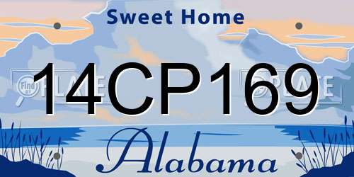 14CP169 Alabama License Plate