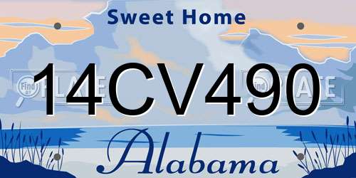 14CV490 Alabama License Plate