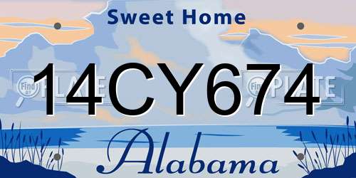 14CY674 Alabama License Plate