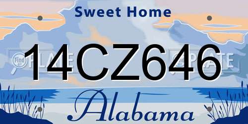14CZ646 Alabama License Plate