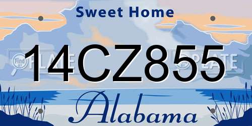 14CZ855 Alabama License Plate