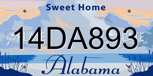 14DA893 Alabama License Plate