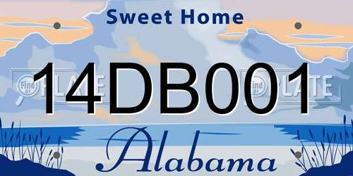14DB001 Alabama License Plate