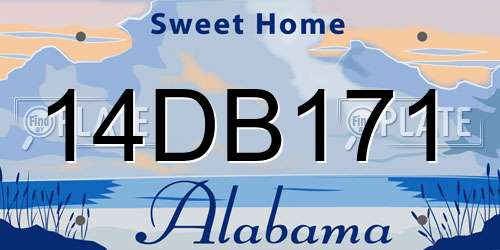 14DB171 Alabama License Plate