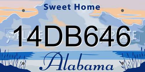 14DB646 Alabama License Plate