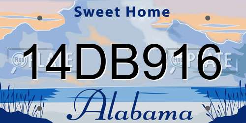 14DB916 Alabama License Plate