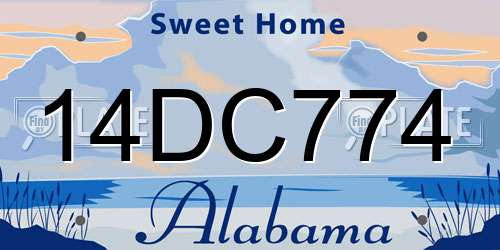 14DC774 Alabama License Plate