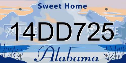 14DD725 Alabama License Plate