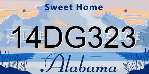 14DG323 Alabama License Plate