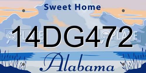 14DG472 Alabama License Plate