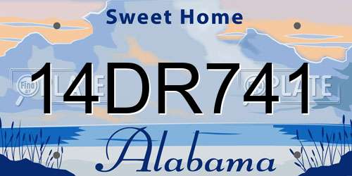 14DR741 Alabama License Plate