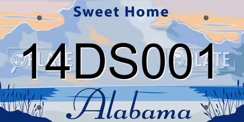14DS001 Alabama License Plate