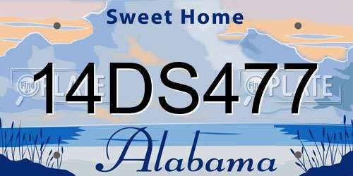 14DS477 Alabama License Plate