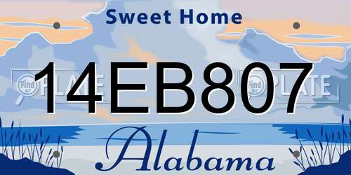 14EB807 Alabama License Plate