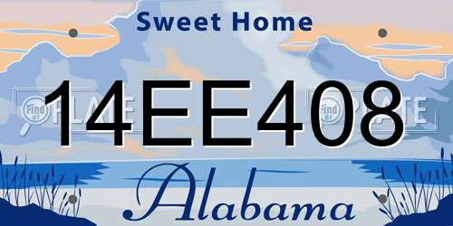14EE408 Alabama License Plate