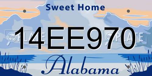 14EE970 Alabama License Plate