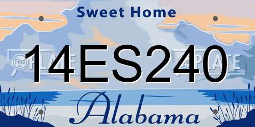14ES240 Alabama License Plate