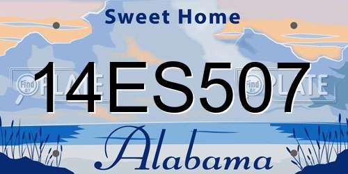 14ES507 Alabama License Plate