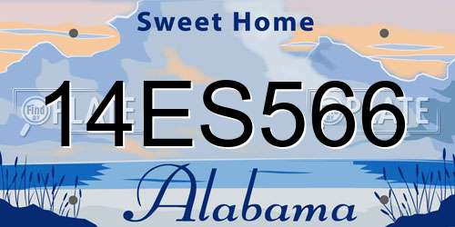 14ES566 Alabama License Plate