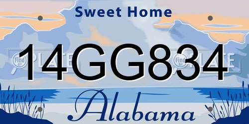 14GG834 Alabama License Plate