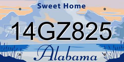 14GZ825 Alabama License Plate