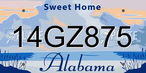 14GZ875 Alabama License Plate