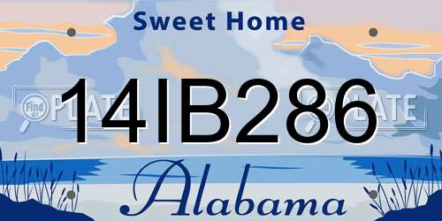 14IB286 Alabama License Plate