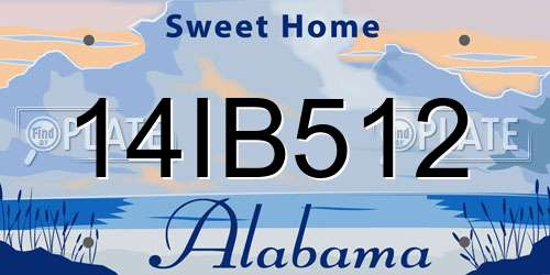 14IB512 Alabama License Plate