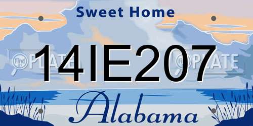 14IE207 Alabama License Plate