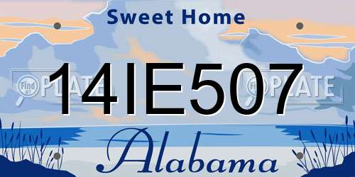 14IE507 Alabama License Plate