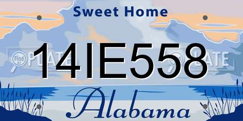 14IE558 Alabama License Plate
