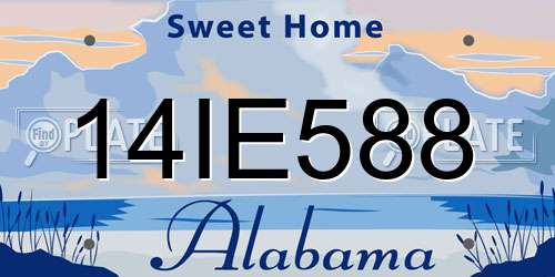 14IE588 Alabama License Plate